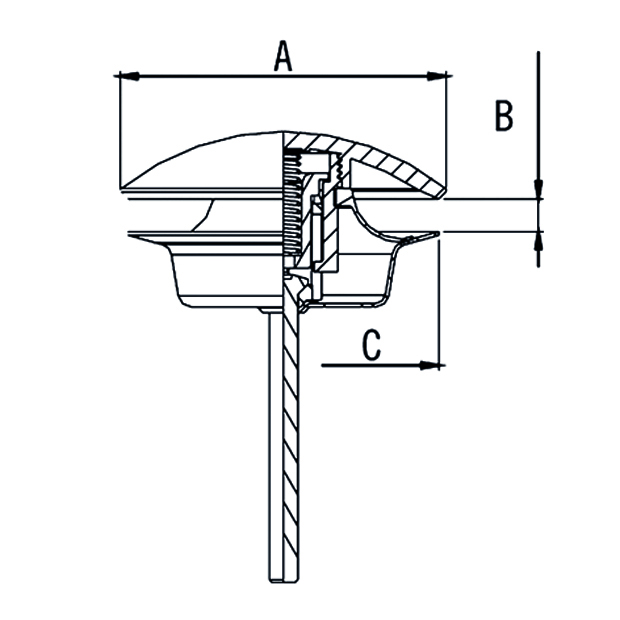 Wastafelplug clicker, type A-158